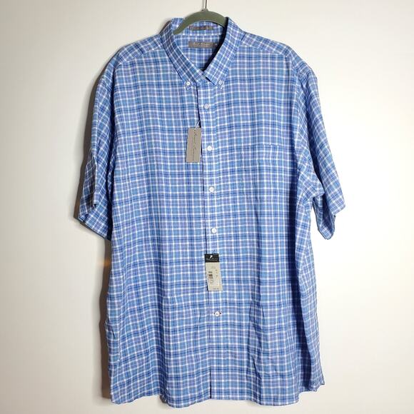 Daniel Cremieux Signature Collection Blue plaid shirt Size XXL NWT - Picture 1 of 9